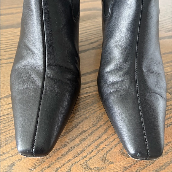 Anine Bing Black Leather Heeled Booties - Picture 8 of 10